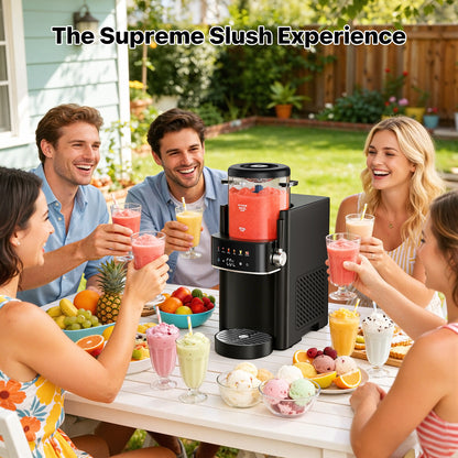Ranvaira Slushie Machine, Ice Cream Maker, Slushy Machine for Home and Families, No ice needed with Rapid Chill & Temperature Control, Multi-function for Margarita, Frappé, Easy to Clean, Black